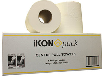HAND TOWEL CENTREFEED ROLLS(6X300) IKON