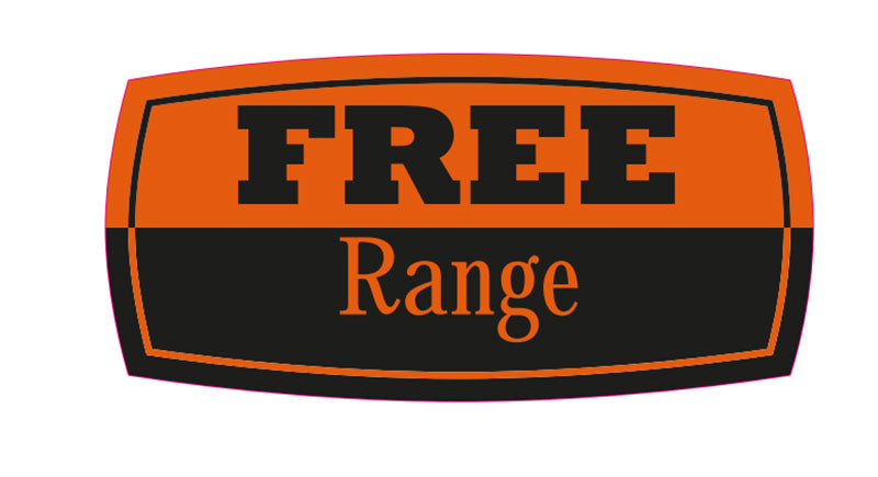 FREE RANGE LABEL ORG & BLK(1000)