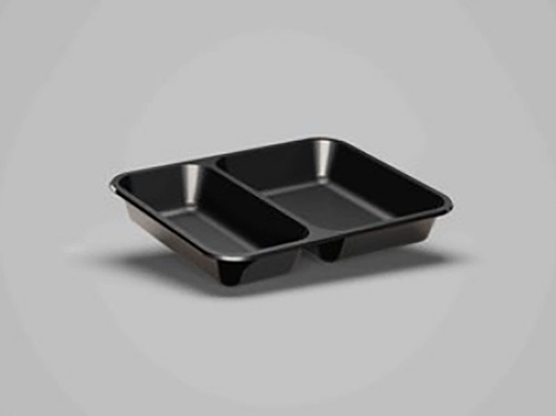 TRAY CPET 2C BLK 227X177X35MM 2116 (340)