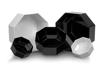 7 X 3 BLACK OCTAGONAL BLACK BOWL