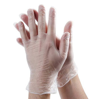 VINYL GLOVES CLEAR MEDIUM POWDERED(100)