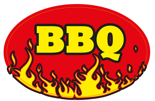 BBQ FIRE LABEL-OVAL (1000)