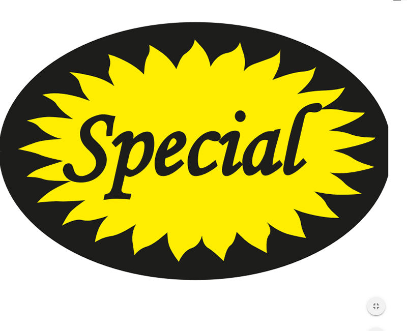 SPECIAL OVAL LABEL YELLOW/BLACK(1000)
