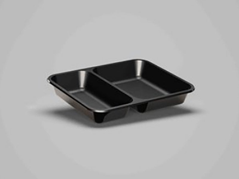 TRAY CPET 227X177X35MM-2116BLK-2COMP(340