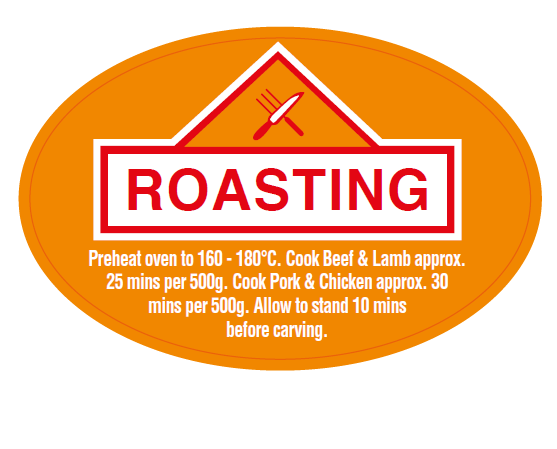 ROASTING INSTRUCTION LABEL-OVAL-(1000)